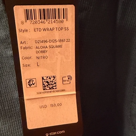 G-Star Teal Wrap Blouse with Gray Belt - Picture 3 of 6